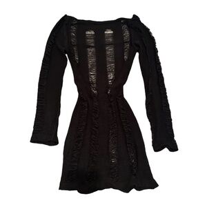 Black knit mini dress